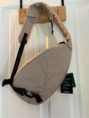 Puma Taupe Sling Bag with Black Strap